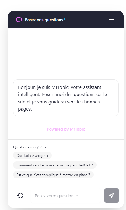 Suggested questions preview